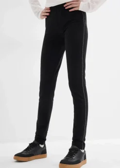 Kinder bonprix Mädchen 9-16 Jahre·Hosen & Leggings|Thermo-Leggings mit Nietenband