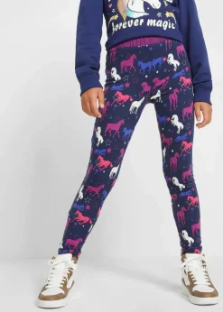 Kinder bonprix Mädchen 2-8 Jahre·Jeans & Hosen|Thermo-Leggings mit Pferdemotiv