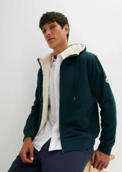 Outlet Thermo-Sweatjacke mit Kuschel-Fleece-Futter Herren Sweat|Sportbekleidung
