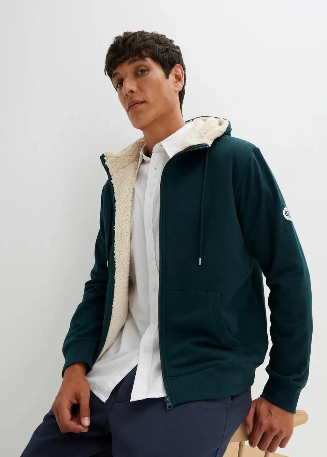 Outlet Thermo-Sweatjacke mit Kuschel-Fleece-Futter Herren Sweat|Sportbekleidung