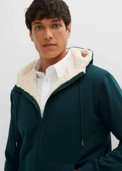 Outlet Thermo-Sweatjacke mit Kuschel-Fleece-Futter Herren Sweat|Sportbekleidung