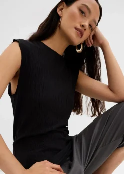 Online Top aus strukturiertem Crinkle Damen Shirts & Tops