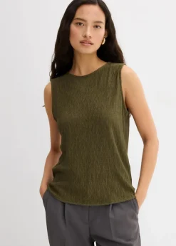 Online Top aus strukturiertem Crinkle Damen Shirts & Tops