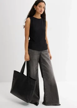 Damen bonprix Shirts & Tops|Top aus strukturiertem Crinkle