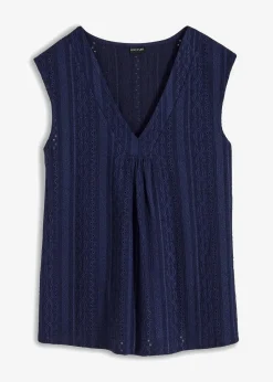 Damen bonprix Shirts & Tops|Top mit Lochstickerei
