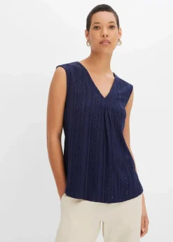 Damen bonprix Shirts & Tops|Top mit Lochstickerei