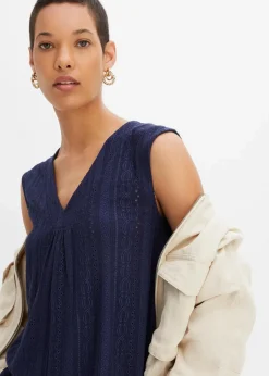 Damen bonprix Shirts & Tops|Top mit Lochstickerei