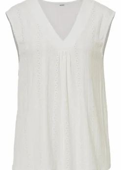 Discount Top mit Lochstickerei Damen Shirts & Tops