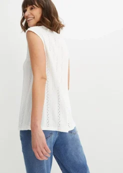 Discount Top mit Lochstickerei Damen Shirts & Tops