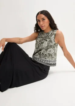 New Top mit Muster aus Viskose Damen Shirts & Tops|Nachhaltigere Materialien