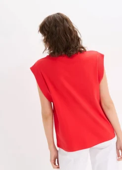 Damen bonprix Shirts & Tops|Top mit Ripp-Einsatz am Ärmel