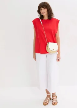 Damen bonprix Shirts & Tops|Top mit Ripp-Einsatz am Ärmel