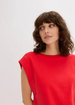 Damen bonprix Shirts & Tops|Top mit Ripp-Einsatz am Ärmel