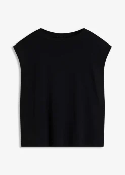 Online Top mit Ripp-Einsatz am Ärmel Damen Shirts & Tops