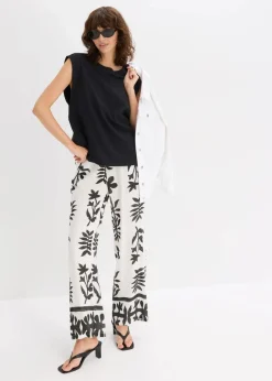 Online Top mit Ripp-Einsatz am Ärmel Damen Shirts & Tops