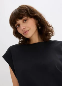 Online Top mit Ripp-Einsatz am Ärmel Damen Shirts & Tops