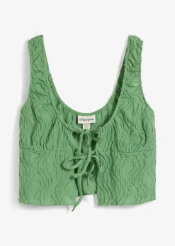 Sale Top mit Schnürung in Struktur Optik Damen Shirts & Tops