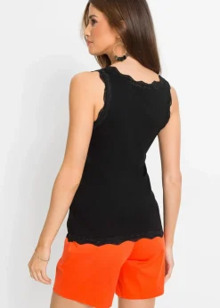 Damen bonprix Shirts & Tops|Top mit Spitze (2er-Pack)