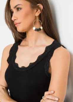 Damen bonprix Shirts & Tops|Top mit Spitze (2er-Pack)