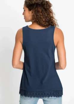 Damen bonprix Shirts & Tops|Top mit Spitze (2er-Pack)