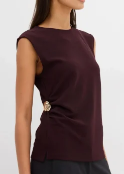 Damen bonprix Shirts & Tops|Top mit Zierschnalle aus Crepe