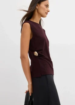 Damen bonprix Shirts & Tops|Top mit Zierschnalle aus Crepe