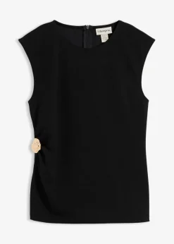 Damen bonprix Shirts & Tops|Top mit Zierschnalle aus Crepe