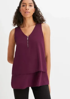 Best Top mit Zipper aus nachhaltige Viskose Damen Shirts & Tops|Blusen & Tuniken