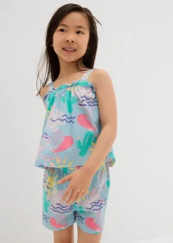 Kinder bonprix Mädchen 2-8 Jahre·Nachhaltigere Materialien|Mädchen 9-16 Jahre·Nachhaltigere Materialien|Top und kurze Hose (2-tlg.Set) aus reiner Bio-Baumwolle