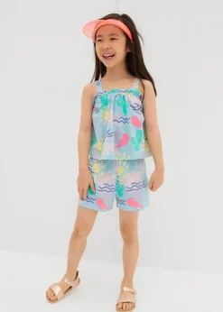 Kinder bonprix Mädchen 2-8 Jahre·Nachhaltigere Materialien|Mädchen 9-16 Jahre·Nachhaltigere Materialien|Top und kurze Hose (2-tlg.Set) aus reiner Bio-Baumwolle