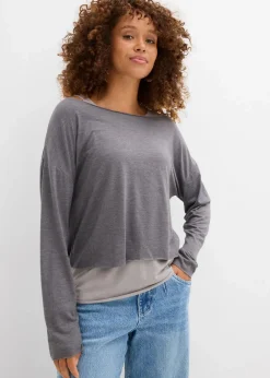 Damen bonprix Nachhaltigere Materialien|Shirts & Tops|Top und Langarmshirt (2-tlg.Set) aus Jersey