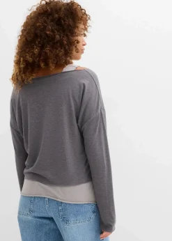 Damen bonprix Nachhaltigere Materialien|Shirts & Tops|Top und Langarmshirt (2-tlg.Set) aus Jersey