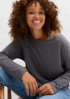 Damen bonprix Nachhaltigere Materialien|Shirts & Tops|Top und Langarmshirt (2-tlg.Set) aus Jersey