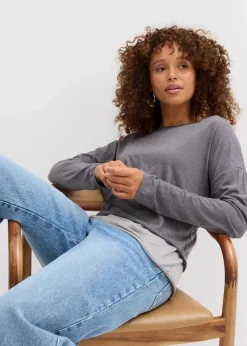 Damen bonprix Nachhaltigere Materialien|Shirts & Tops|Top und Langarmshirt (2-tlg.Set) aus Jersey