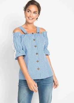 Trachtenbluse mit halbem Arm Damen Bekleidung·Jacken & Mäntel|Blusen & Tuniken