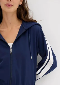 Damen bonprix Jacken & Mäntel|Zweiteiler & Sets|Trainingsjacke mit sportivem Streifen