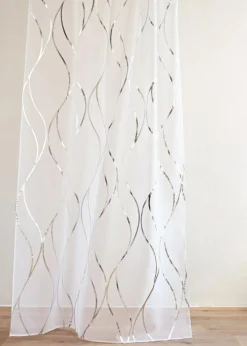 Discount Transparente Gardine mit Glanz Druck (1er Pack) Gardinen