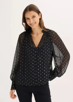 Damen bonprix Bekleidung·Jacken & Mäntel|Blusen & Tuniken|Transparente Schlupfbluse