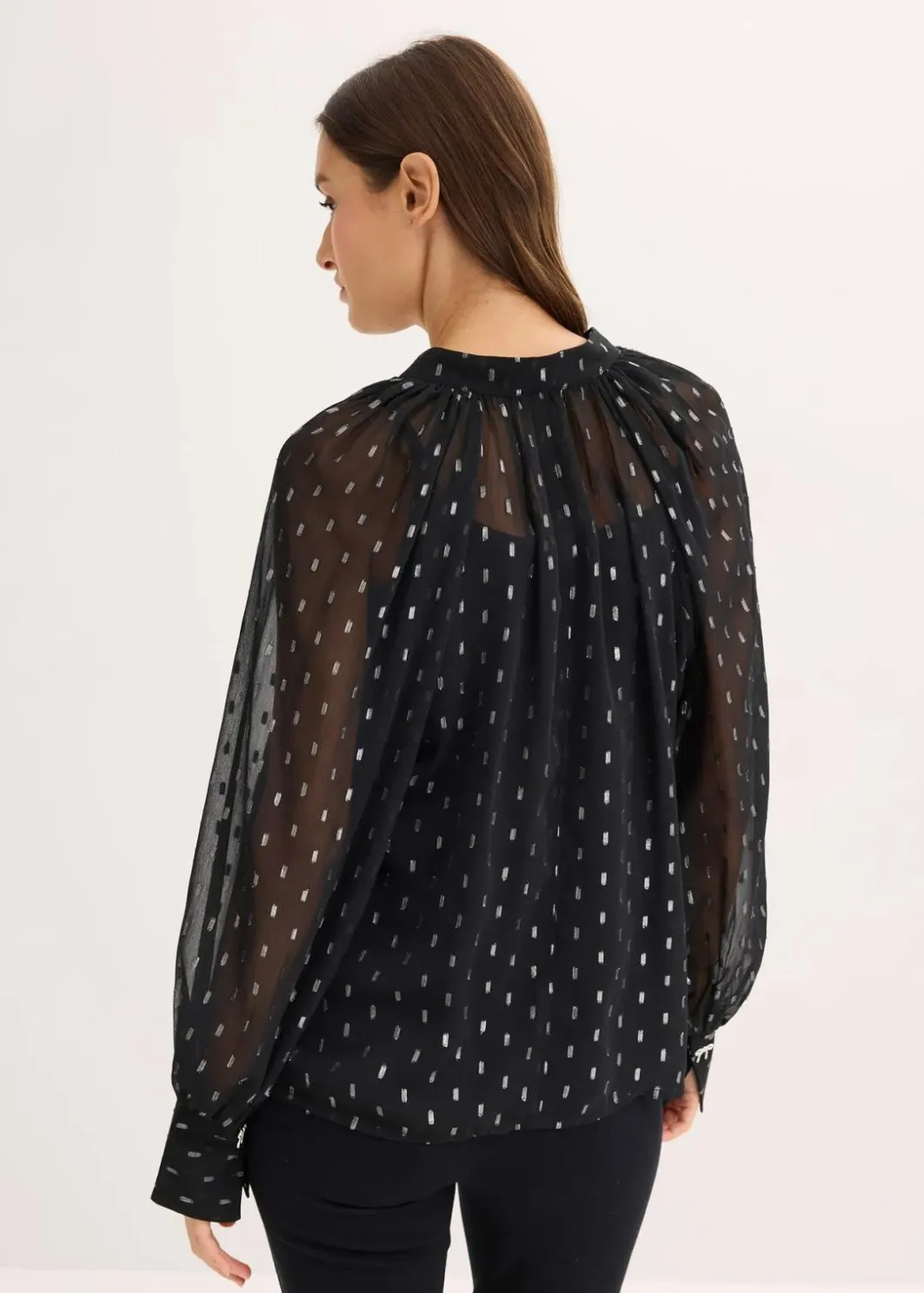 Damen bonprix Bekleidung·Jacken & Mäntel|Blusen & Tuniken|Transparente Schlupfbluse