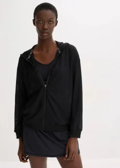 Damen bonprix Sportbekleidung|Jacken & Mäntel|Transparente Sportjacke aus Mesh, oversized