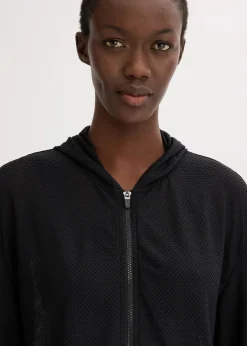 Damen bonprix Sportbekleidung|Jacken & Mäntel|Transparente Sportjacke aus Mesh, oversized