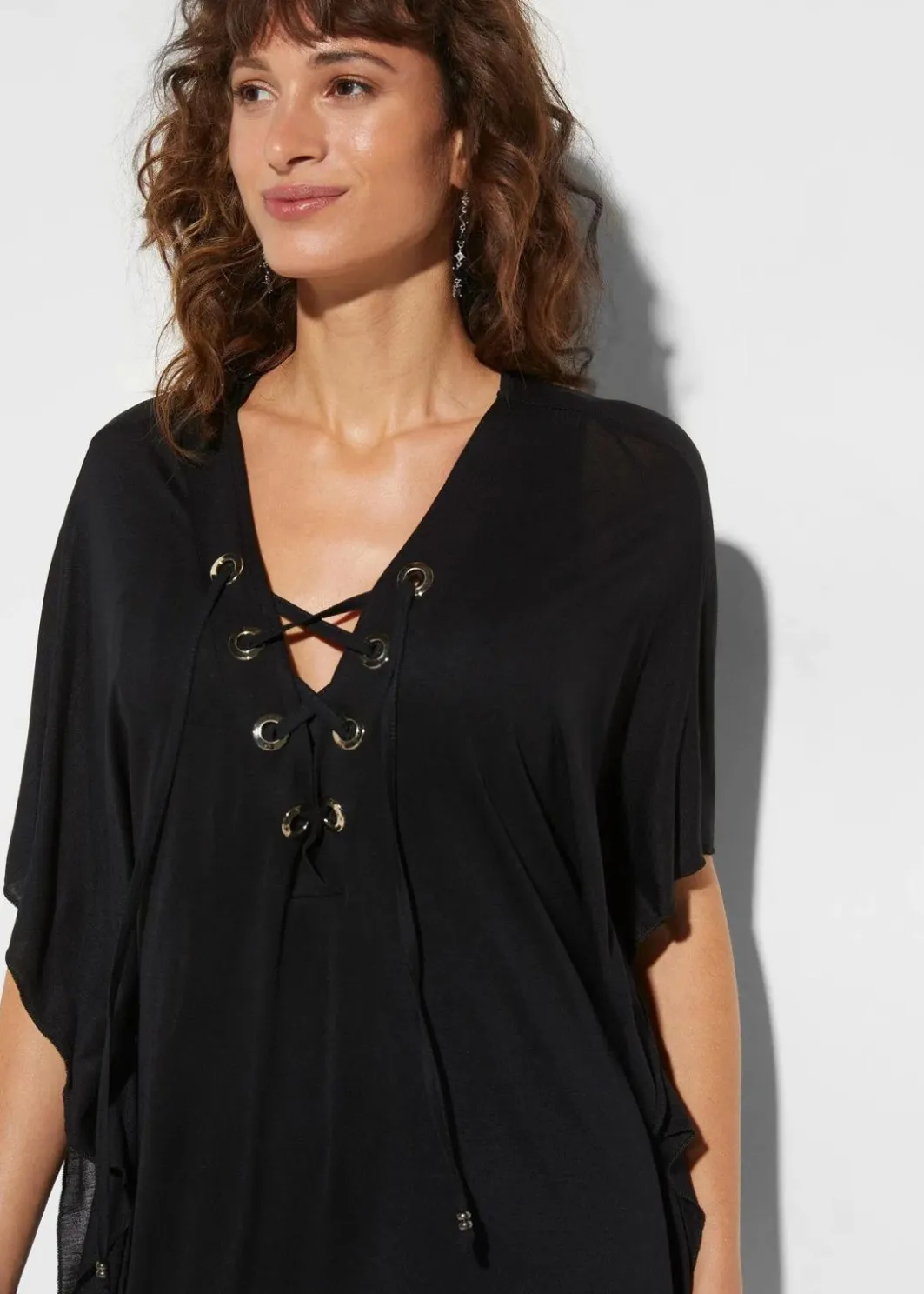 Discount Transparente Strand Tunika aus Viskose Damen Strandmode|Bademode·Strandmode