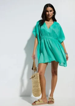 Damen bonprix Blusen & Tuniken|Bekleidung·Jacken & Mäntel|Transparente Strandtunika mit V-Ausschnitt