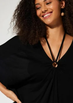 Outlet Transparente Strandtunika aus Viskose Damen Strandmode|Bademode·Strandmode