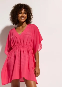 Clearance Transparente Strandtunika mit V-Ausschnitt Damen Blusen & Tuniken|Bekleidung·Jacken & Mäntel