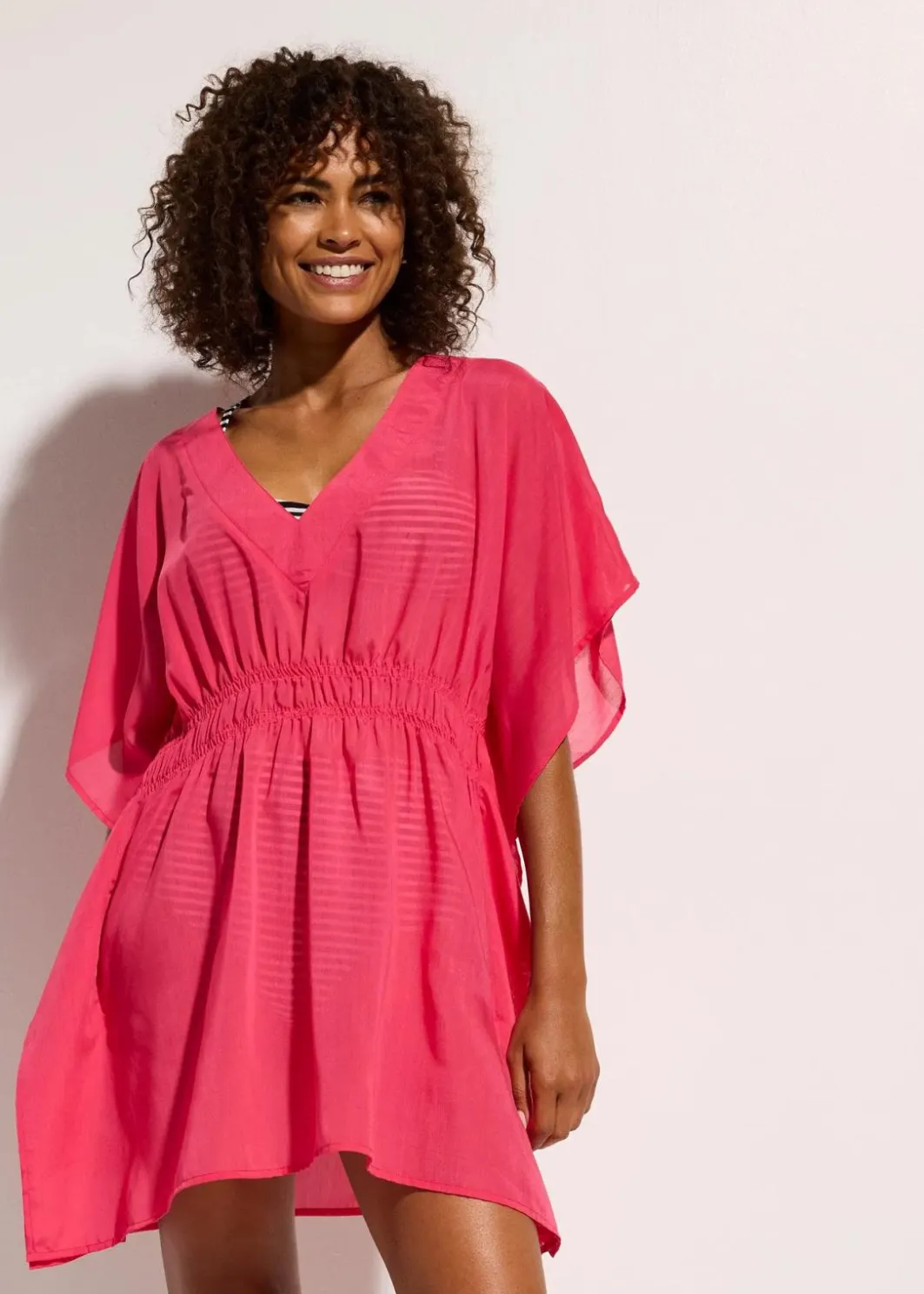 Clearance Transparente Strandtunika mit V-Ausschnitt Damen Blusen & Tuniken|Bekleidung·Jacken & Mäntel