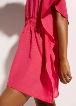 Clearance Transparente Strandtunika mit V-Ausschnitt Damen Blusen & Tuniken|Bekleidung·Jacken & Mäntel