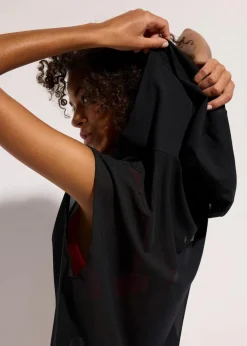 Damen bonprix Strandmode|Bademode·Strandmode|Transparentes Strandhirt mit Kapuze