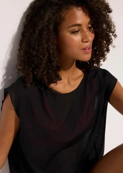 Damen bonprix Strandmode|Bademode·Strandmode|Transparentes Strandhirt mit Kapuze