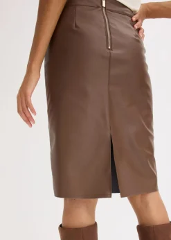Damen bonprix Bekleidung·Sportbekleidung|Röcke|Trendiger Lederimitat-Bleistiftrock